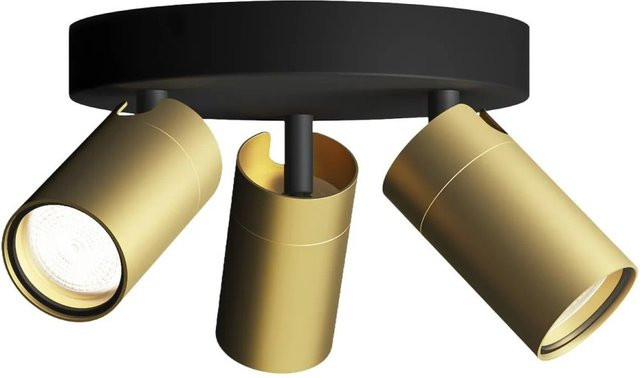 Philips Hue Idris 3-flammiger LED-Spot für Badezimmer, rund, Gold/Messing, IP44, GU10 - Bild 1
