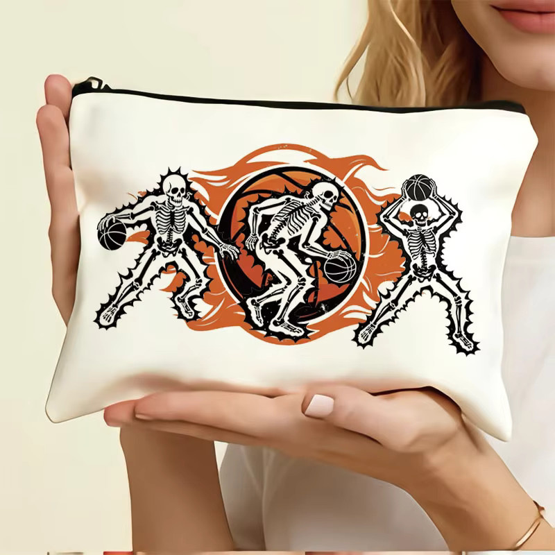 Basketball Canvas Tasche in Weiß als praktische Etui für Schreibwaren und kleine Gegenstände - Bild 3