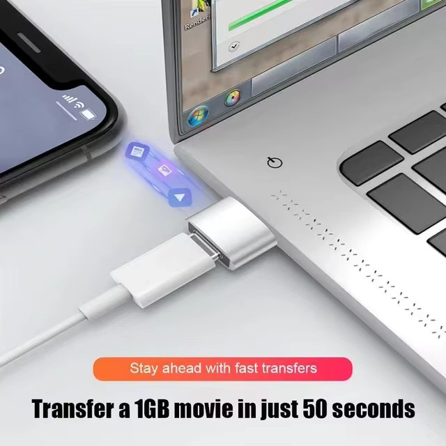 USB 3.0 zu Typ C Konverter Adapter in Silber für Computer und Smartphone - Bild 3