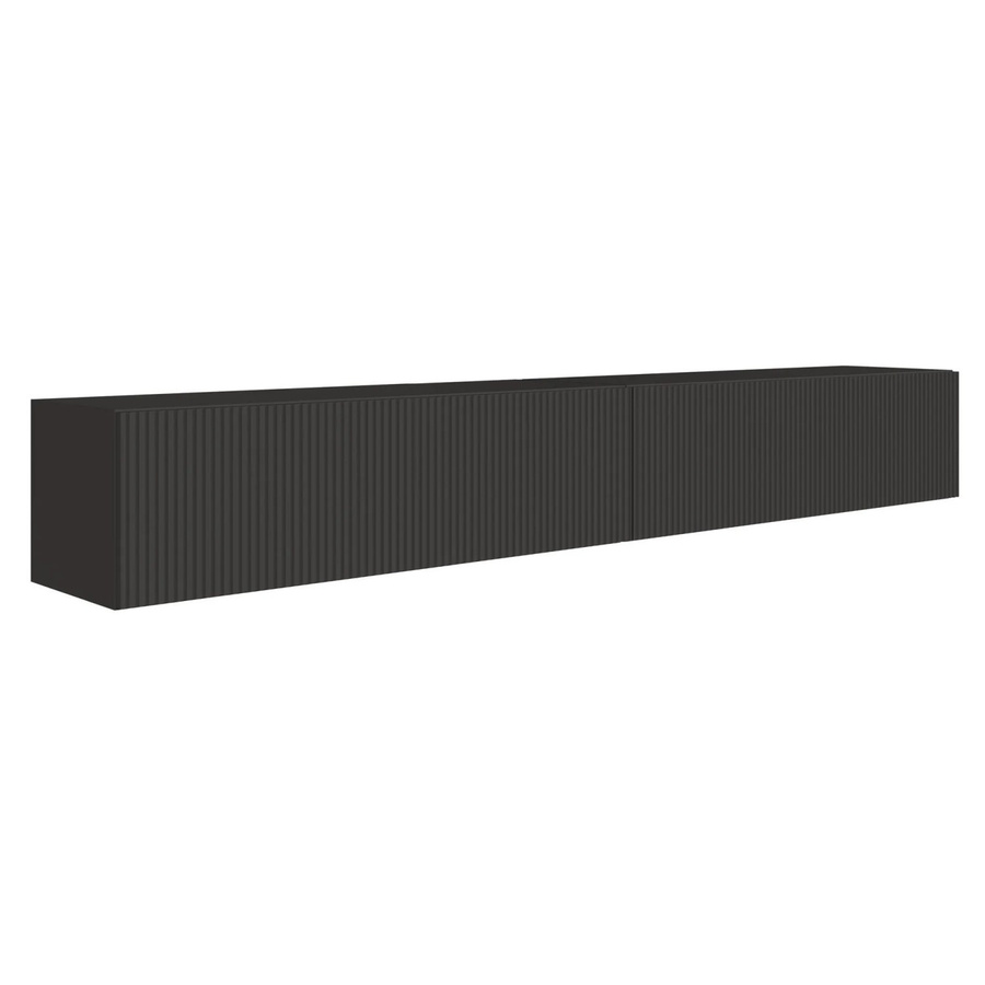 Selsey TV-Hängeboard Veldio mit Lamellenfront in Schwarz, Breite: 201,6 cm - Bild 2