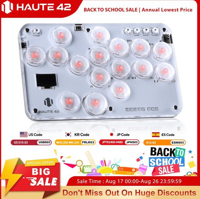 Haute42 Arcade Hitbox Controller Fight Stick mit Tastatur für PC, PS4, Switch und Steam - Bild 1