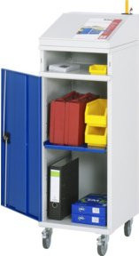 Rau Beistellschrank Stehpult 01 mobil mit Schloss und Pulverbeschichtung B/T/H: 45 x 52 x 123,5/134,5 cm