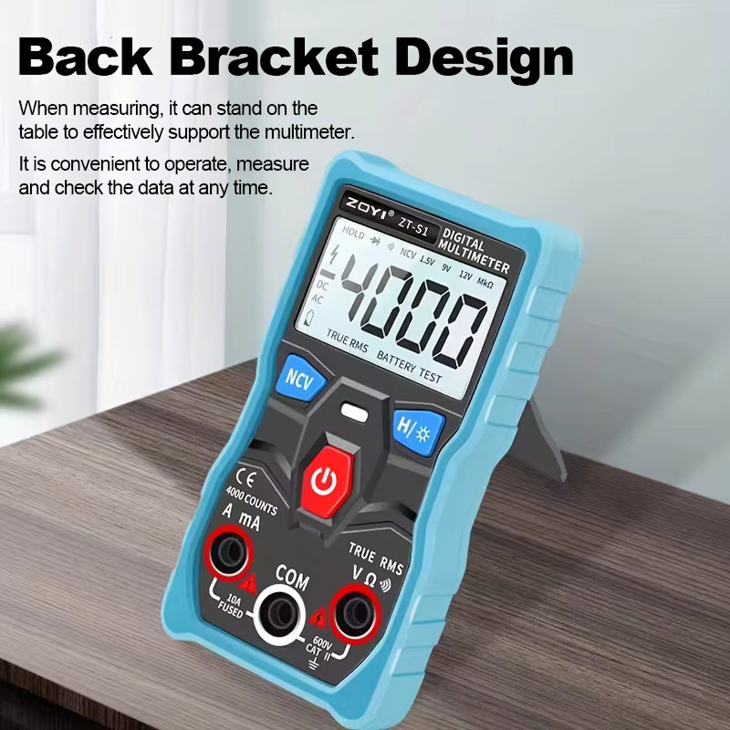 Zoyi ZT-S1 Digitalmultimeter mit NCV-Testfunktion für AC/DC Messungen in Blau - Bild 2