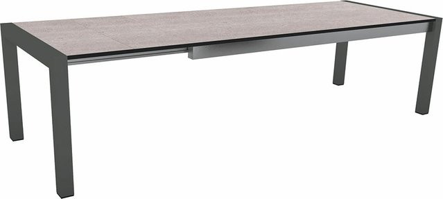 Stern Ausziehtisch Silverstar Stone light aus Aluminium in Anthrazit, B/T: 214 bis 294 x 100 cm - Bild 1