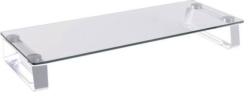 LogiLink Monitor-Erhöhung BP0027 aus Aluminium in Weiß und Transparent mit maximal 8 cm Höhe - Bild 1