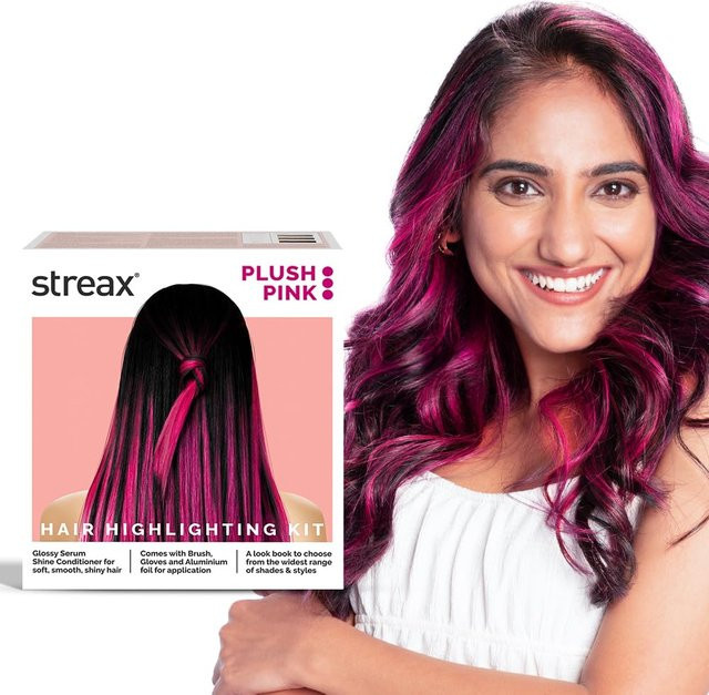 Streax Highlight Kit Haarfarbe Plüschpink, mit Walnuss und Arganöl - Bild 1