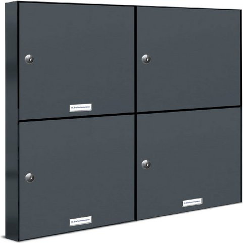 AL Briefkasten für 3 Parteien mit Zaundurchwurf, grau, B/H/T: 153,64 x 68,4 x 11,6 cm - Bild 1