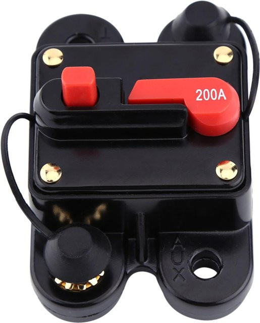 TOMTOP JMS Leistungsschalter DC12V für Auto, Marine und Bike mit Reset-Funktion 200A, Schwarz - Bild 1