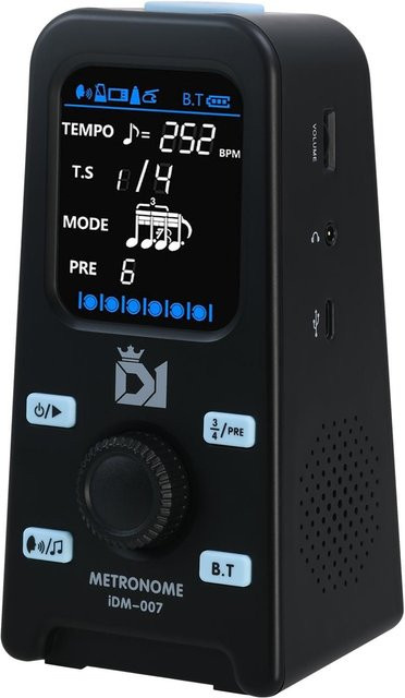 TOMTOP JMS Elektronisches Metronom mit Bluetooth-Lautsprecher und LCD-Bildschirm, wiederaufladbar, Schwarz - Bild 1