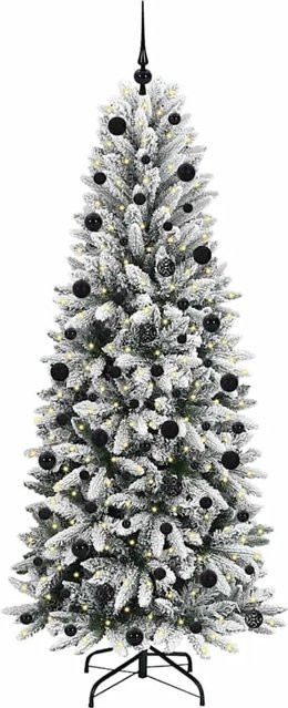 vidaXL Künstlicher Weihnachtsbaum in Grün mit 300 warmweißen LEDs, B/T/H: 78 x 78 x 210 cm - Bild 1