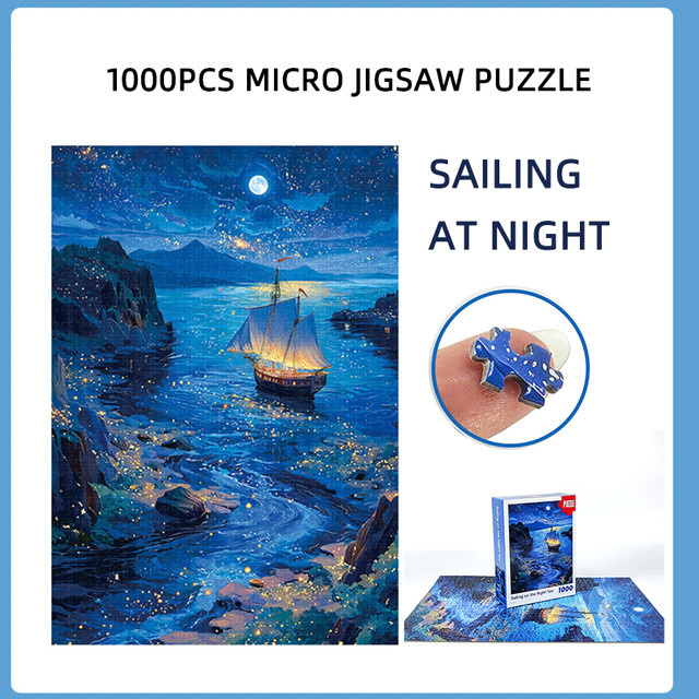 MaxRenard Nachtseereisen mit Sternennacht-Ozean, Mini-Puzzle, 1.000 Teile - Bild 1