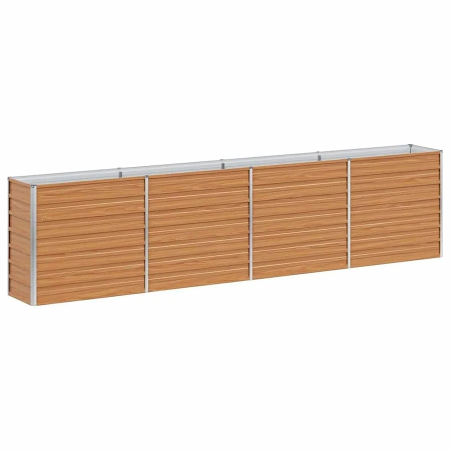 vidaXL Hochbeet aus verzinktem Stahl in Hellbraun, B: 320 cm, T: 40 cm, H: 77 cm - Bild 2