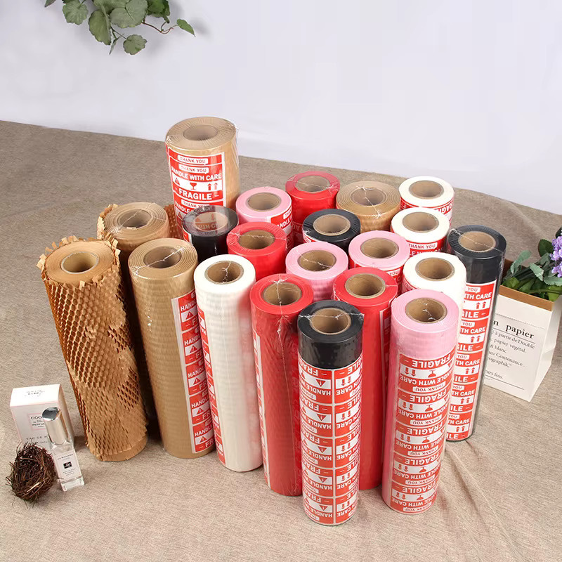 Rosa Wabenpapier aus Kraftpapier als Antikollisions-Füllmaterial zur sicheren Verpackung von Schmuck und Kosmetik - Bild 3
