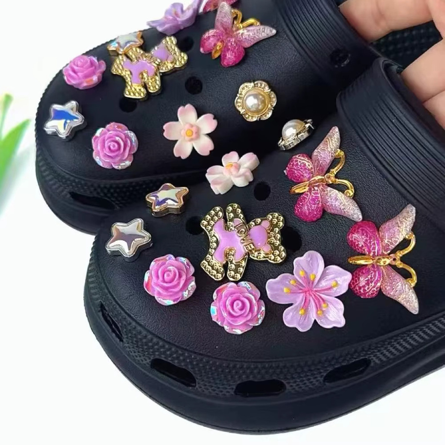 FHLDING Schuh Charms Set, Lila, Schmetterling, Kirschblüte, Bär, Pentagramm - Bild 6