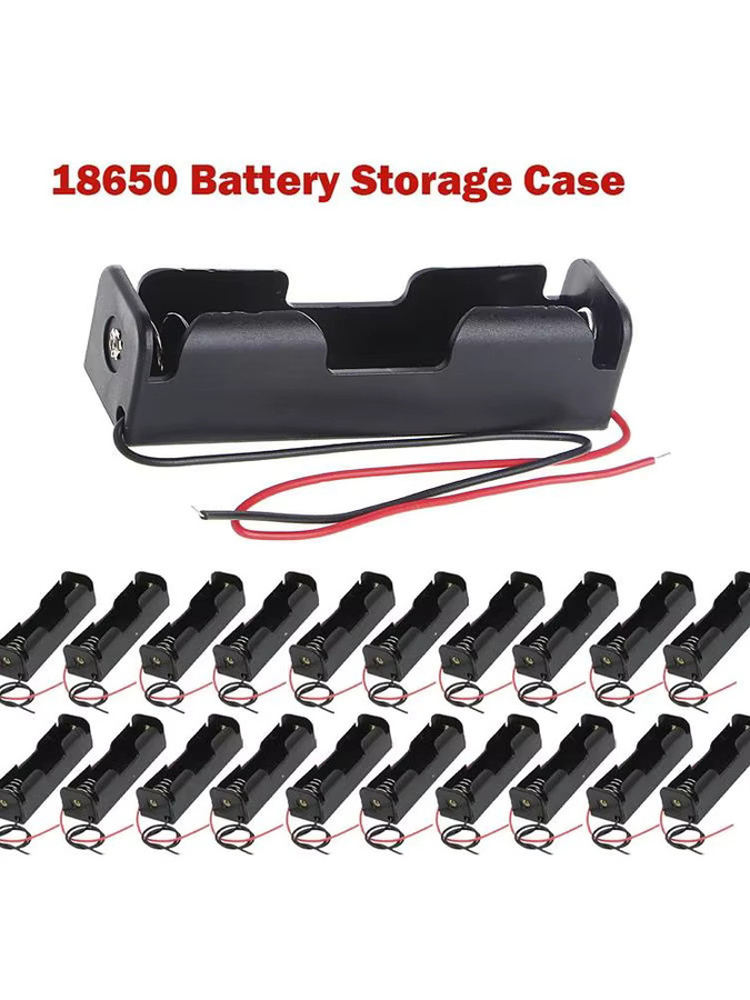10 Stück VORTNGLE 18650 Powerbank-Gehäuse mit 1 Steckplatz, DIY-Batteriebehälter mit Kabelanschluss, Farbe: Schwarz - Bild 5