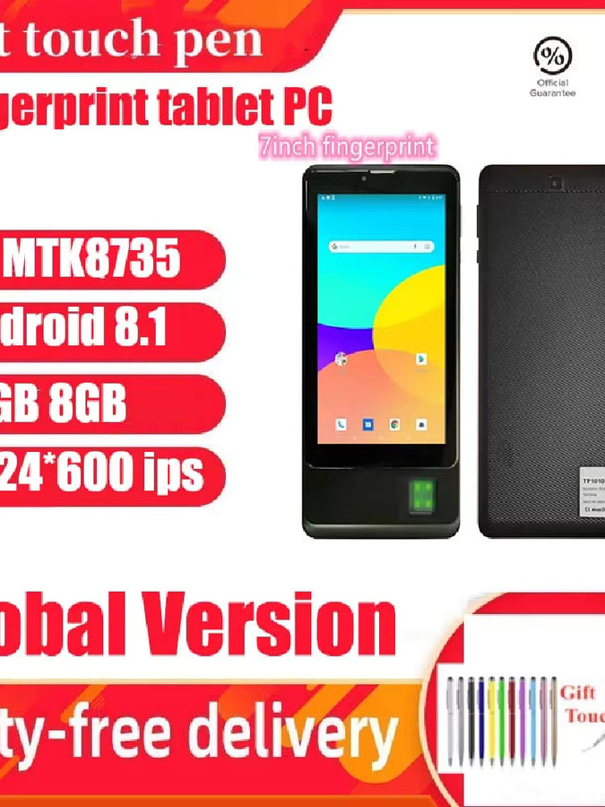 Glavey 7 Zoll Tablet PC mit 4G LTE, Dual SIM, Fingerabdruck-Funktion, 1GB RAM, 8GB ROM, Quad Core MTK8735, GPS und Android 8.1 in Schwarz - Bild 6