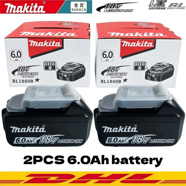 Makita 18V Lithium-Ionen Akku BL1860B mit 6Ah in Schwarz für LXT Elektrowerkzeuge - Bild 1