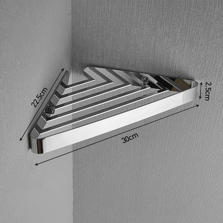 ELLEN HOMEDECOR Badezimmer Eckregal Wandregal aus Metall als Shampoo Halter und Duschablage in Schwarz, Grau oder Silber