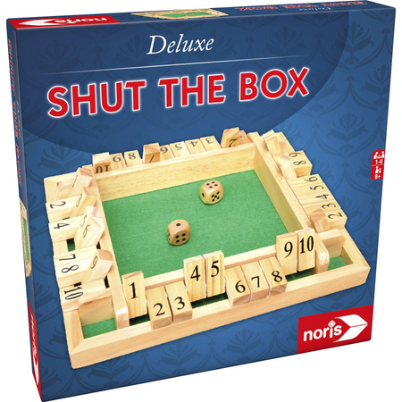 Noris Deluxe Shut the Box Holz Brettspiel Würfelspiel