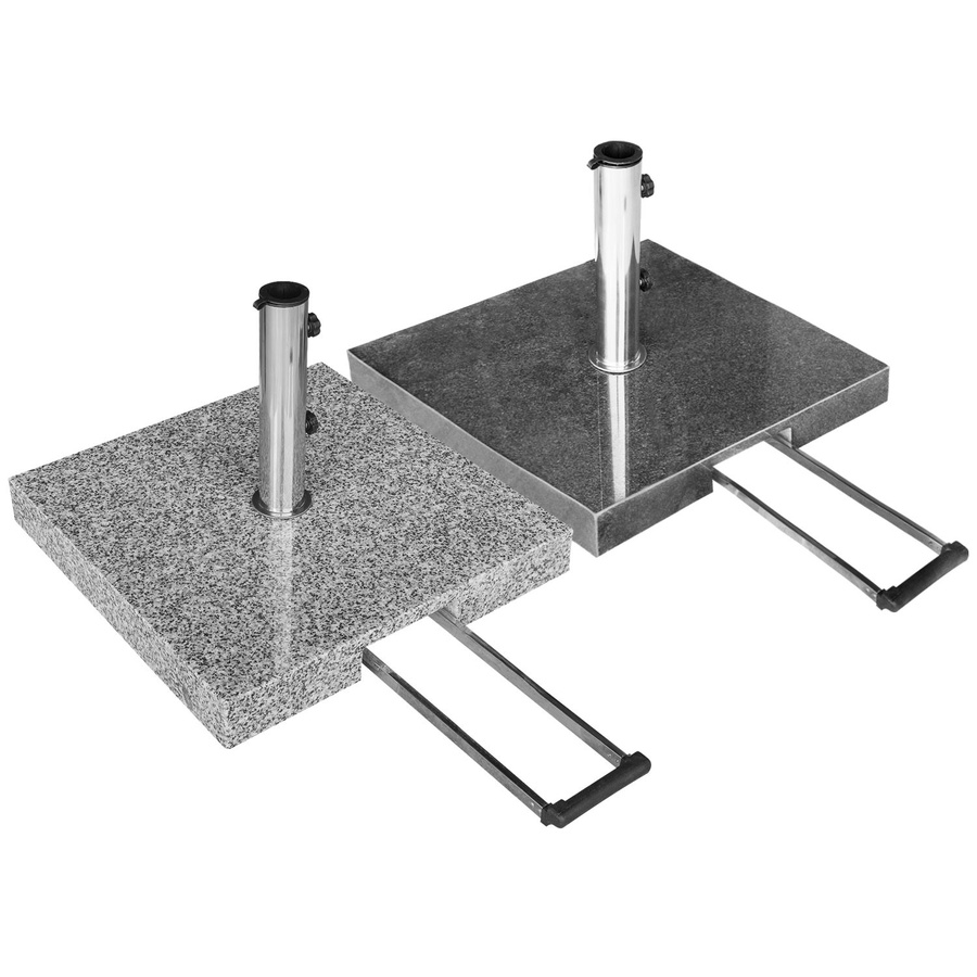 Anndora Sonnenschirmständer Granit Grau rollbar mit Teleskopgriff, Platte B: 55 cm, T: 55 cm, H: 8 cm, Rohr: 30 cm - Bild 1