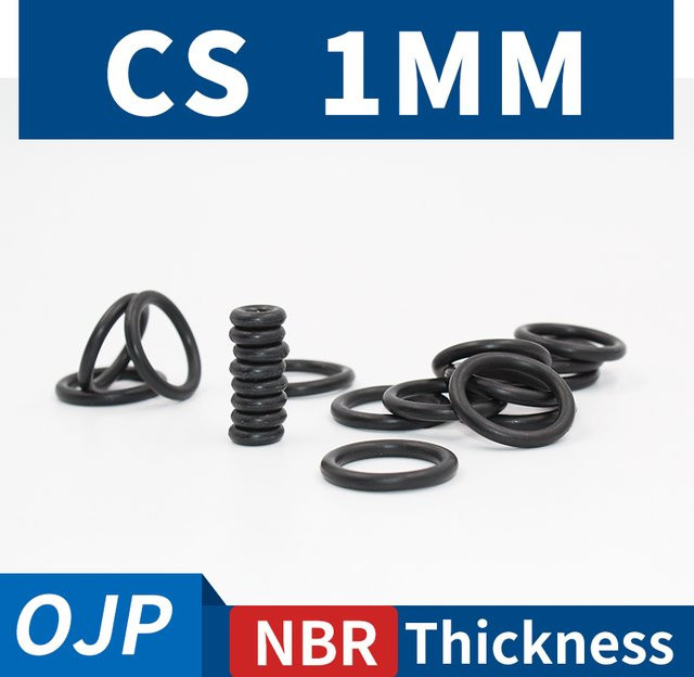 OJP O-Ring Dichtung aus schwarzem NBR Nitrilkautschuk, temperaturbeständig und verschleißfest, 1 mm Dicke - Bild 1