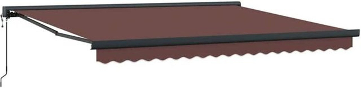 vidaxl Markise Braun/Anthrazit aus Polyester, automatisch und manuell, B: 400 cm, H: 300 cm - Bild 1