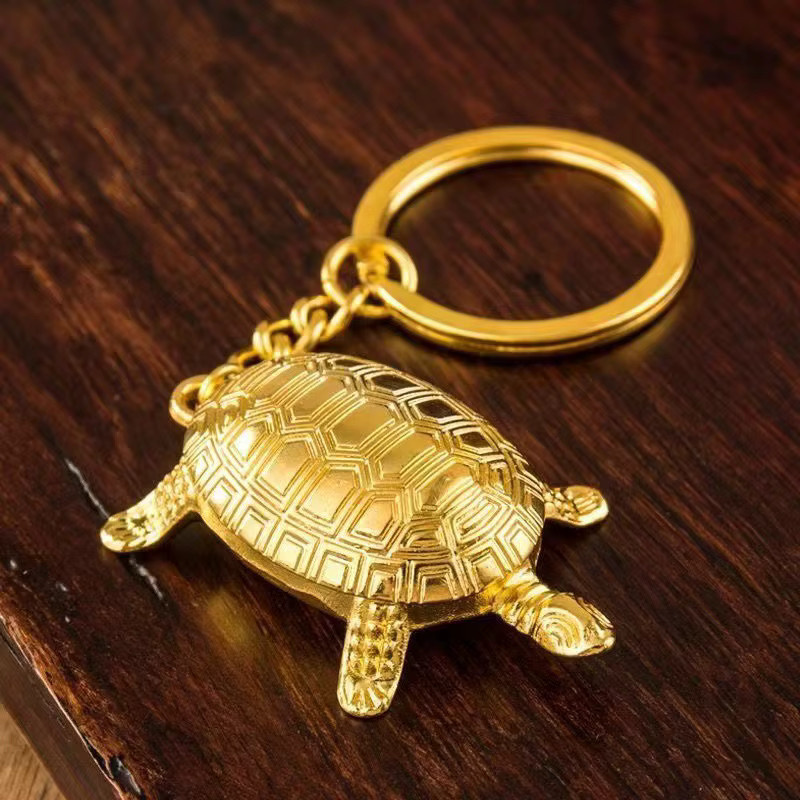 Schlüsselanhänger Noter, Schildkröte, Goldfarben, Unisex - Bild 2