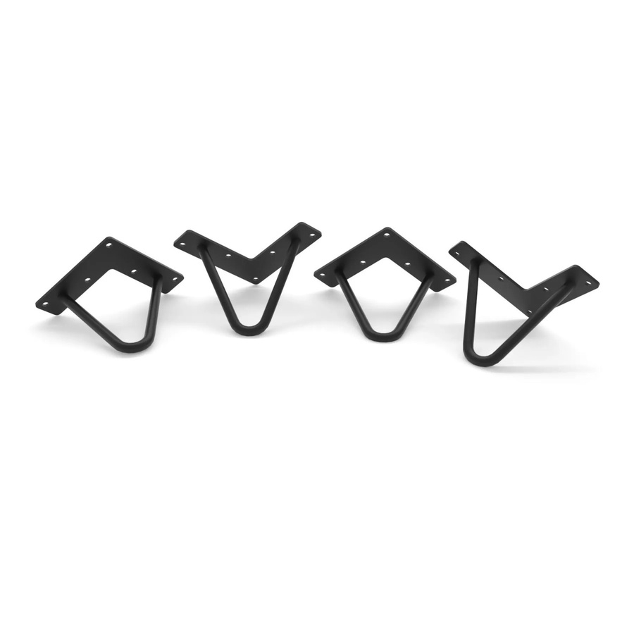 HEVVA Haarnadelbeine NEAPEL 4er Set Schwarz Matt aus Stahl Höhe: 10 cm - Bild 2