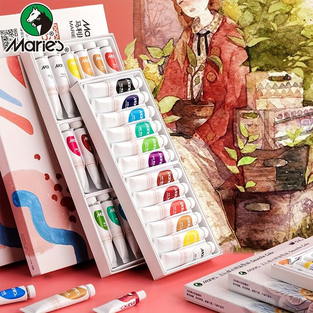 Maries Gouachefarben Set in Multicolour, Künstlerqualität für Profis, 12 ml pro Farbe - Bild 1