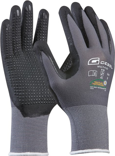 Gebol Arbeitshandschuhe Multi Flex in Grau mit Nitrilbeschichtung Gr. 9 - Bild 1