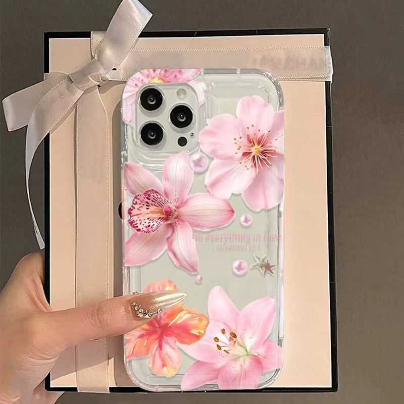 Transparente TPU-Handyhülle mit Blumenmuster für iPhone 11 bis iPhone 17 Pro Max, stoßfestes Cover - Bild 2