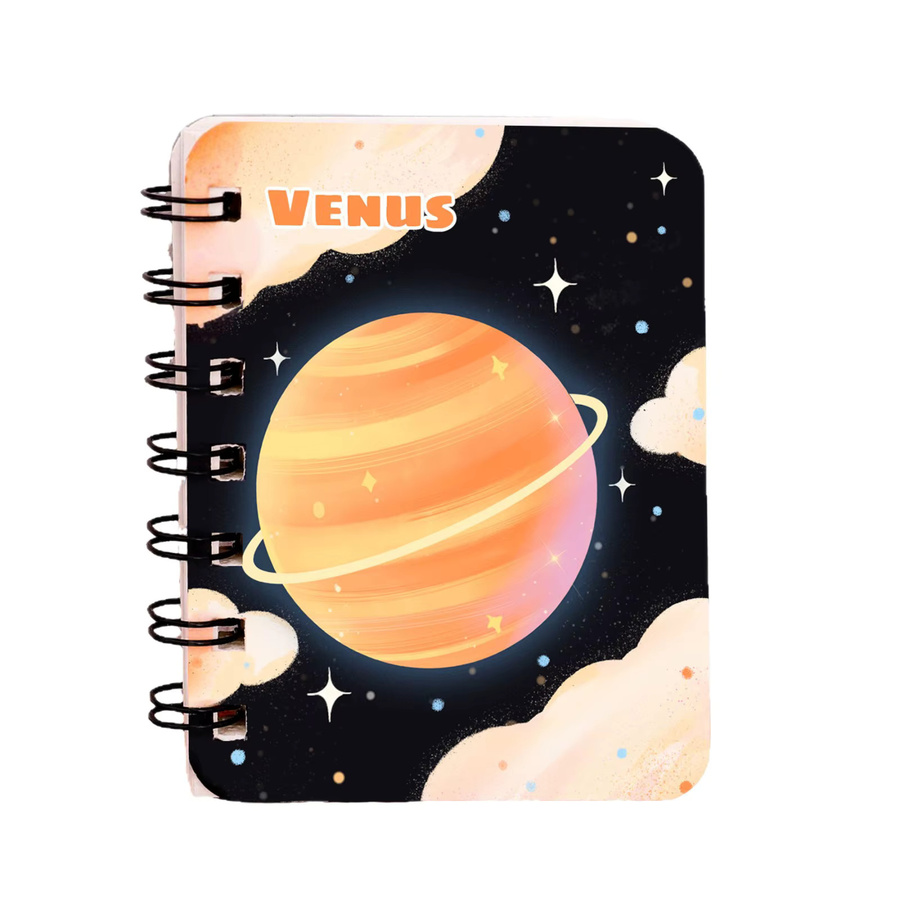 A7 Spiral-Notizbuch mit Planeten-Motiv, Blanko Softcover in Multicolour für Schule und Studium - Bild 4