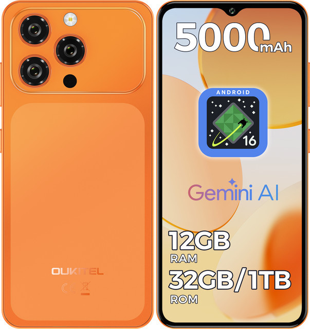OUKITEL C17 Smartphone in Silber mit Android 16, 6,52-Zoll-Display, 12 GB RAM, 32 GB ROM und 5000 mAh Akku - Bild 1