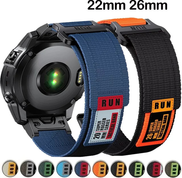 OAKCHARM Uhrenarmband Textil/NATO, Schwarz, Orange, Unisex - Bild 1