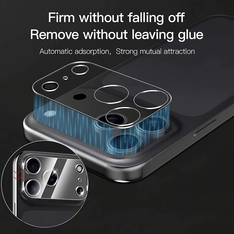 BOLLYMORE 4er-Set Ultra-klarer transparenter Linsenschutz für iPhone 17 Pro Max, 16, 15, 14, 13 Pro, 12 und 11 zum Schutz der Handykamera - Bild 3