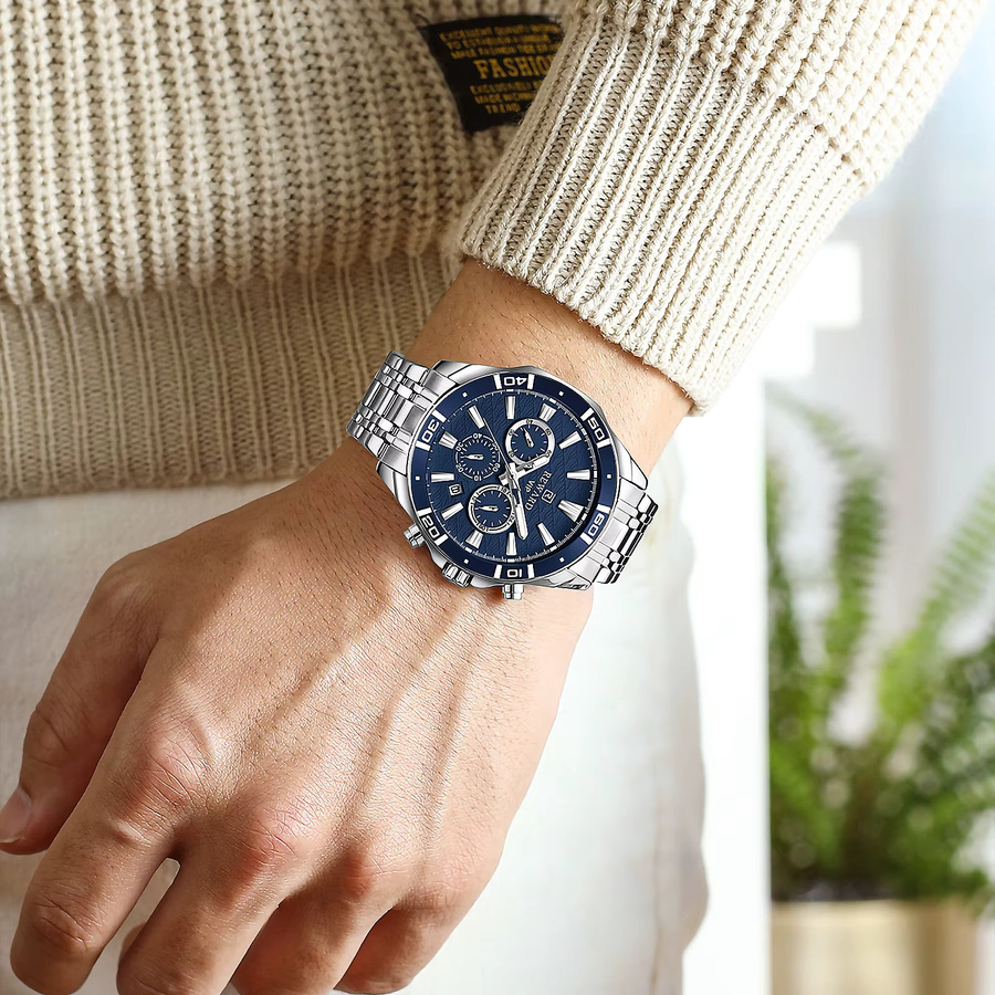 REWARD Chronograph, Quarz, Edelstahl, Blau, Herren - Bild 6