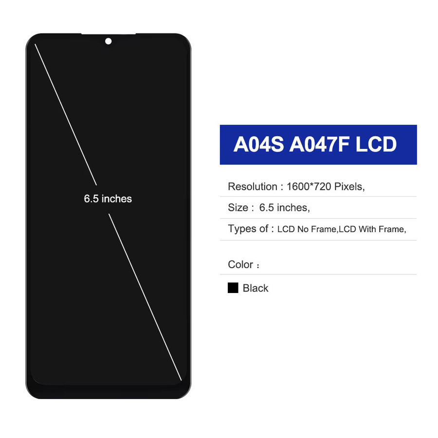 Samsung Galaxy A04s Ersatzdisplay mit LCD-Rahmen und Touch Digitizer in Schwarz, 6.5 Zoll - Bild 2