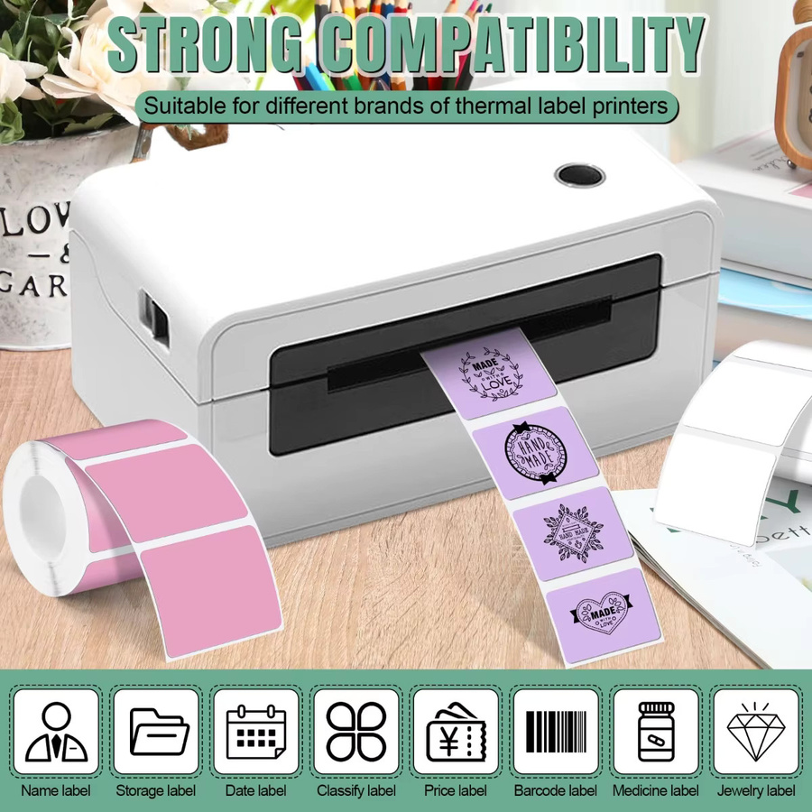 Phomemo Selbstklebende Thermo-Etiketten in Pink, wasserfeste Thermopapier-Aufkleber kompatibel mit Phomemo M110 M221 M220 M120 M200 M110s Druckern - Bild 2