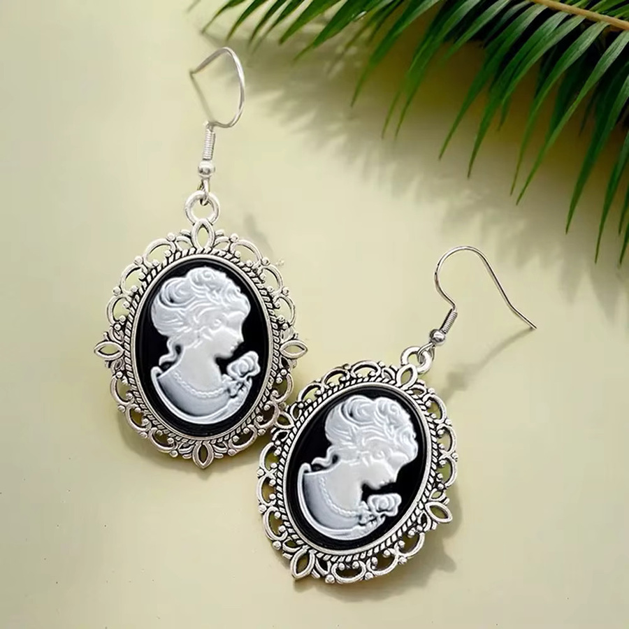 konminry Ohrringe, Cameo, Silber, Damen, Vintage - Bild 4