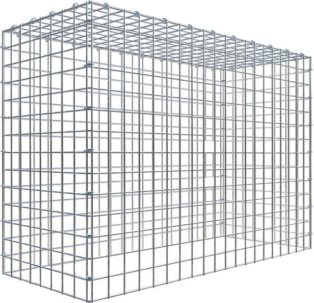 C-Ring Gabiona Anbaukorb Typ 3 in Silbergrau, Maschenweite 5 x 5 cm, B/T/H: 70 x 100 x 40 cm - Bild 1