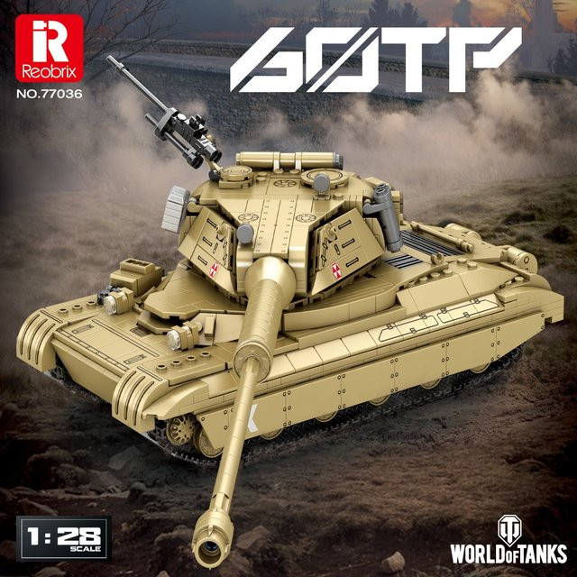 REOBRIX 60TP Panzer Baustein-Set, 1128-teiliges Militär-Modell Schweres Kampffahrzeug in Sand, DIY-Spielzeug für Kinder ab 14 Jahren - Bild 1