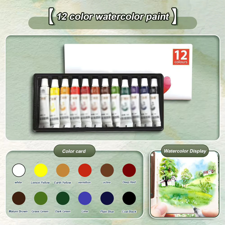 APWIKOGER Reise-Malpalette Taschen-Aquarellset, Holz, Bunt - Bild 4