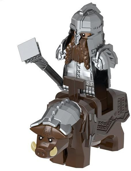 Wucifang Bags Mittelalterliche Ritter Zwerg Ziege Eber Reittiere Soldaten Mini Figuren Bausteine, 1-teiliges Set, ab 14 Jahren - Bild 1