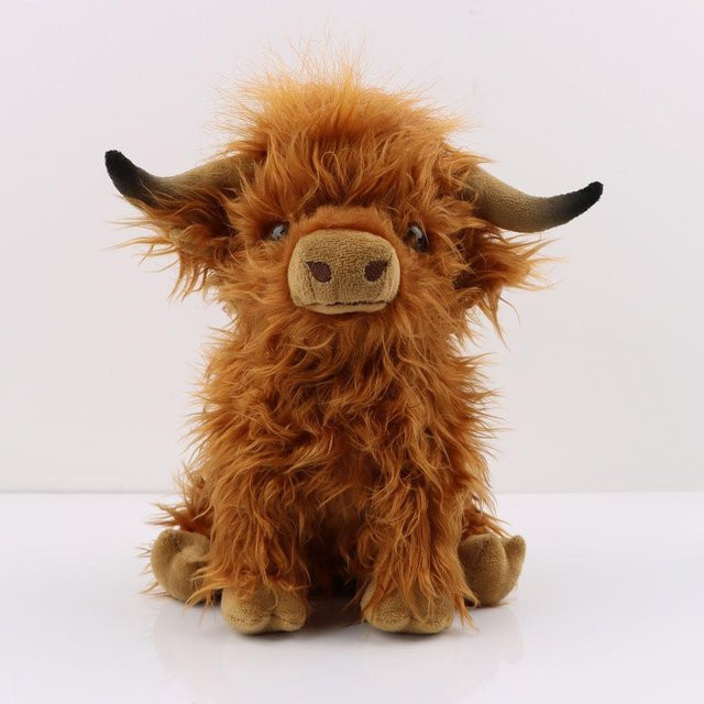 XQ Toy tycoon Highland Cow Plüschtier, braun, langhaarige Kuh Figur - Bild 1
