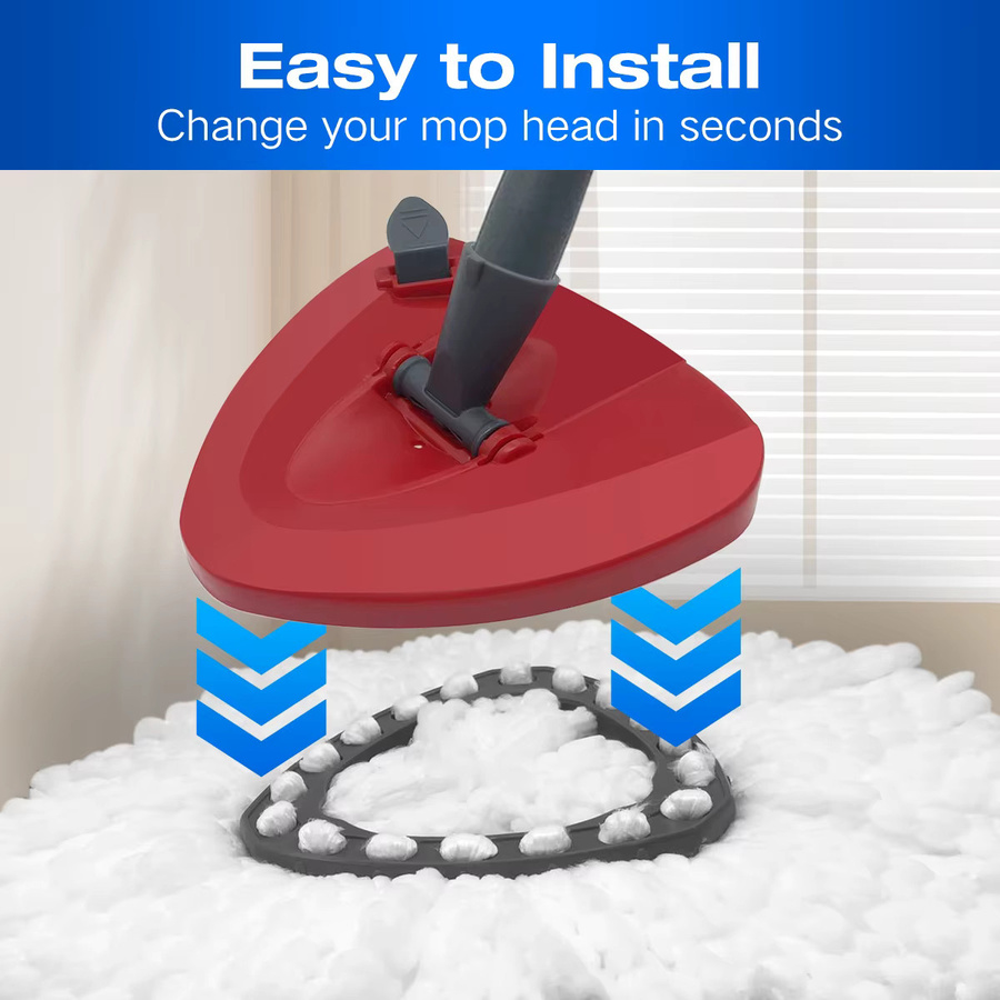 3er-Pack Ersatz-Spin-Mop-Nachfüllungen für O-Cedar Triangle Spin Mop in Weiß - Bild 4