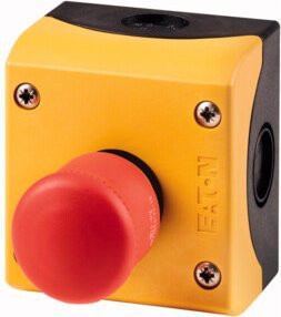 Eaton Not-Aus-Taster 1S1Ö Aufbau M22-PV/KC11/IY in Rot und Gelb mit IP66 Schutzart für die Aufputzmontage - Bild 1