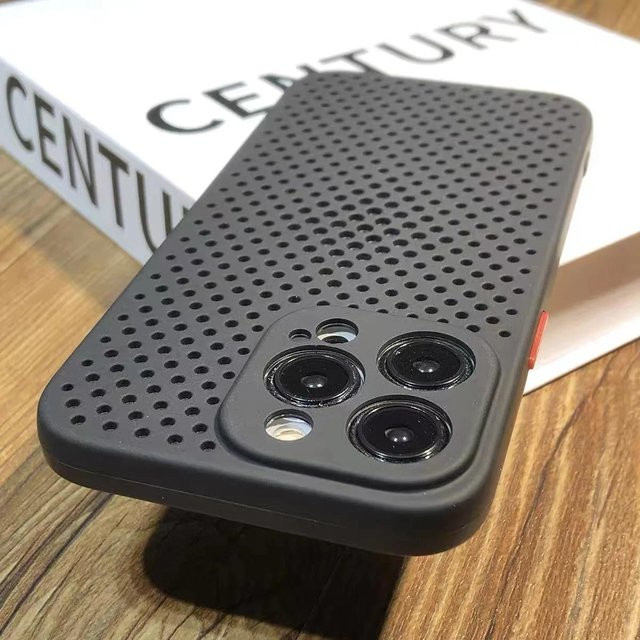 Rui Di Ultra Dünne Handyhülle mit Wärmeableitung für iPhone 11 bis iPhone 16 Pro Max Plus in Schwarz - Bild 1