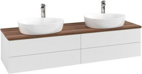 V&B Antao Waschtischunterschrank mit Frontstruktur und Beleuchtung in Weiß, B: 160 cm, T: 50 cm - Bild 1