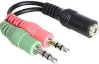 DeLOCK Y-Kabel Adapter von 3,5mm Buchse auf 2x 3,5mm Stecker in Schwarz und Multicolour - Bild 1