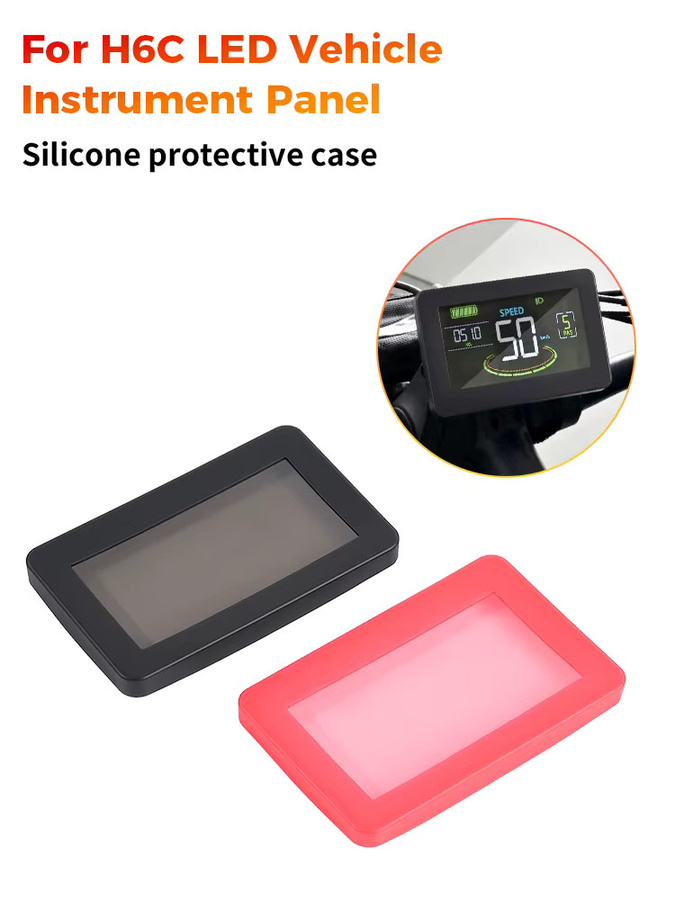Wasserdichte Silikon-Armaturenbrett-Schutzhülle mit LED-Display-Bildschirmabdeckung für H6C Elektroroller und E-Bike in Schwarz oder Rot - Bild 5